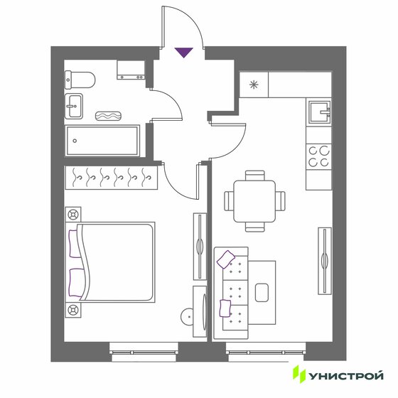 39,8 м², 1-комнатная квартира 6 420 000 ₽ - изображение 27