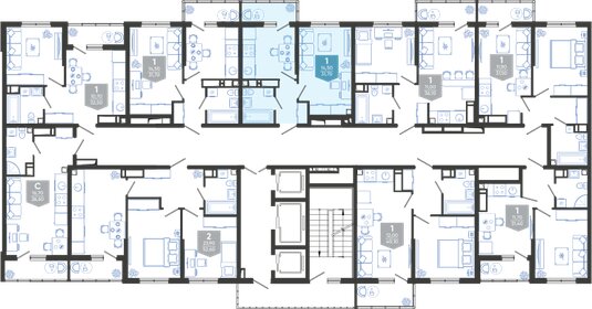 31,7 м², 1-комнатная квартира 6 809 160 ₽ - изображение 30