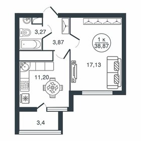 Квартира 38,9 м², 1-комнатная - изображение 1