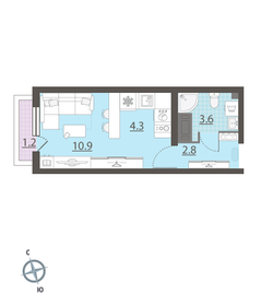 Квартира 22 м², студия - изображение 1