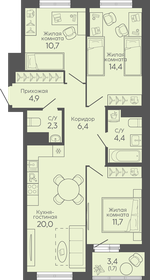Квартира 76,5 м², 3-комнатная - изображение 1