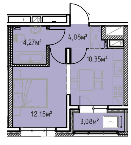 33,9 м², 1-комнатная квартира 5 293 080 ₽ - изображение 1