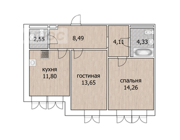 Квартира 59,3 м², 2-комнатная - изображение 1