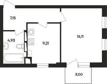 52,4 м², 1-комнатные апартаменты 14 491 036 ₽ - изображение 1