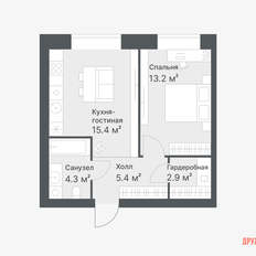 Квартира 41,2 м², 1-комнатная - изображение 4