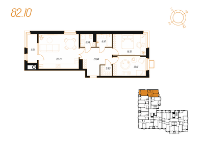 95,8 м², 2-комнатная квартира 11 500 000 ₽ - изображение 29