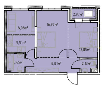 60,5 м², 2-комнатная квартира 8 775 400 ₽ - изображение 56