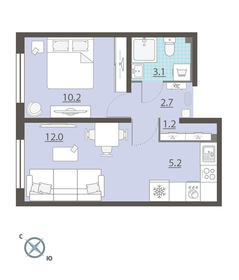 34,4 м², 1-комнатная квартира 3 992 601 ₽ - изображение 24