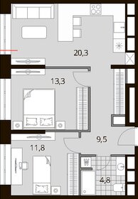 Квартира 59,7 м², 3-комнатная - изображение 1