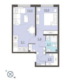 37,3 м², 1-комнатная квартира 8 800 000 ₽ - изображение 24
