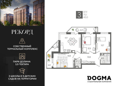 Квартира 87,9 м², 3-комнатная - изображение 1