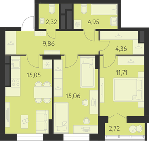 63,6 м², 2-комнатная квартира 8 128 000 ₽ - изображение 24