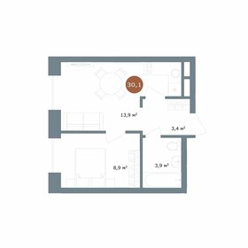 Квартира 30,1 м², 2-комнатная - изображение 1