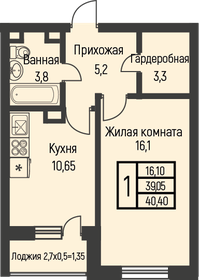 40,3 м², 1-комнатная квартира 4 433 000 ₽ - изображение 8