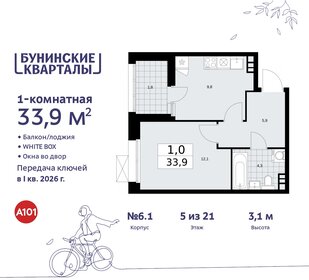 34 м², 1-комнатная квартира 10 656 875 ₽ - изображение 36