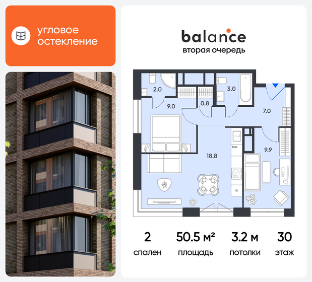 41,3 м², 1-комнатная квартира 14 600 000 ₽ - изображение 123