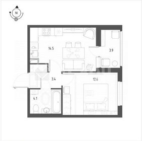 43,5 м², 1-комнатная квартира 6 497 550 ₽ - изображение 29