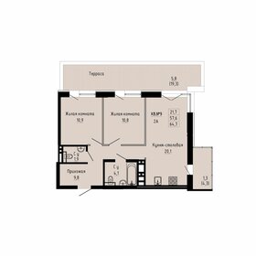 64,7 м², 2-комнатная квартира 9 025 650 ₽ - изображение 75