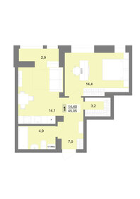 45 м², 1-комнатная квартира 9 679 096 ₽ - изображение 78