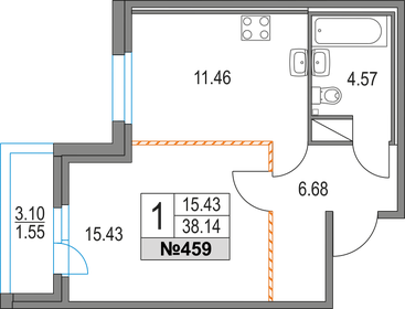 28,9 м², 1-комнатная квартира 6 650 000 ₽ - изображение 86