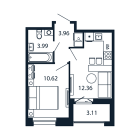 Квартира 32,5 м², 1-комнатная - изображение 1