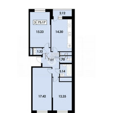 Квартира 74,5 м², 3-комнатная - изображение 5