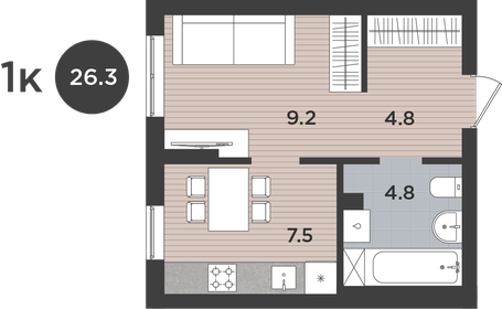 33,5 м², 1-комнатная квартира 3 200 000 ₽ - изображение 106