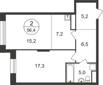 54,7 м², 2-комнатная квартира 12 705 611 ₽ - изображение 58