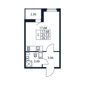 26,3 м², квартира-студия 4 560 888 ₽ - изображение 76