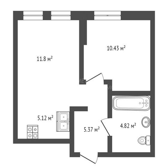 37,6 м², 1-комнатная квартира 5 950 000 ₽ - изображение 31