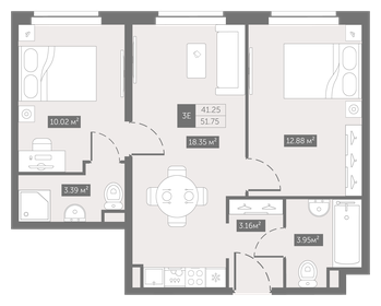 49,6 м², 3-комнатная квартира 7 800 000 ₽ - изображение 120