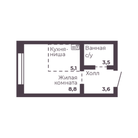 34,7 м², 1-комнатная квартира 3 150 000 ₽ - изображение 40