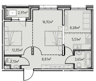 Квартира 60,1 м², 2-комнатная - изображение 1