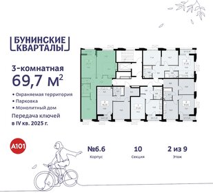 69,6 м², 3-комнатная квартира 14 374 285 ₽ - изображение 40