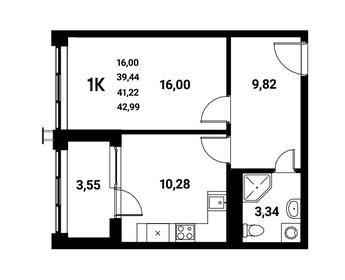 41,6 м², 1-комнатная квартира 7 004 719 ₽ - изображение 1