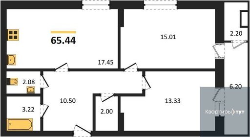 79,5 м², 2-комнатные апартаменты 8 802 000 ₽ - изображение 96