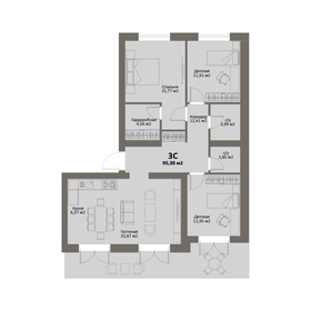 Квартира 95,4 м², 3-комнатная - изображение 1