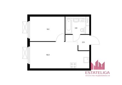 Квартира 32 м², 1-комнатная - изображение 1