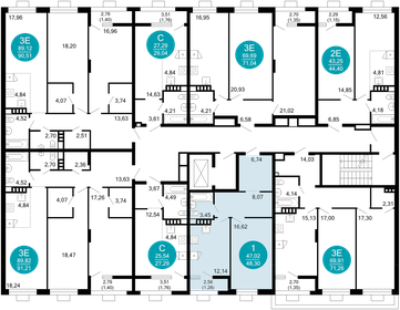 55 м², 1-комнатная квартира 12 190 000 ₽ - изображение 47