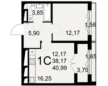 41 м², 1-комнатная квартира 4 426 920 ₽ - изображение 9