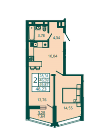 62,5 м², 2-комнатная квартира 5 350 000 ₽ - изображение 73