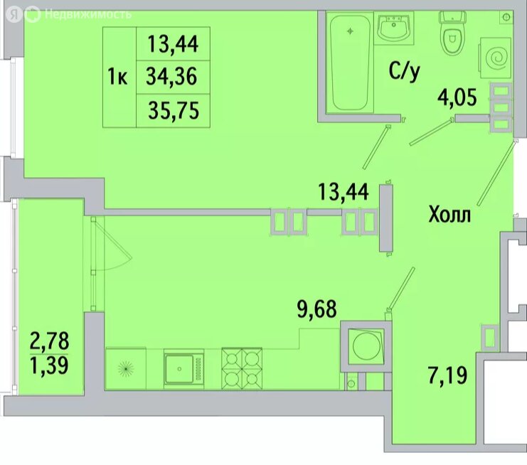 Варианты планировок ЖК «Пальмира 2.0» - планировка 1