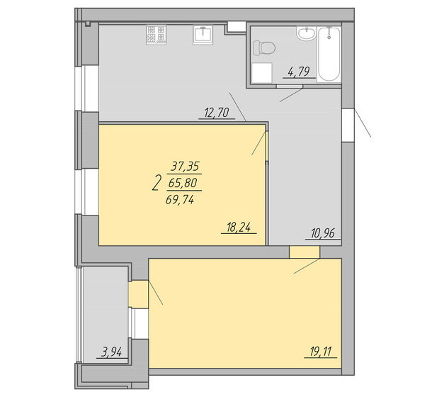 61,5 м², 2-комнатная квартира 6 488 250 ₽ - изображение 32