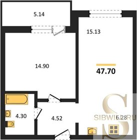 Квартира 47,7 м², 1-комнатная - изображение 1