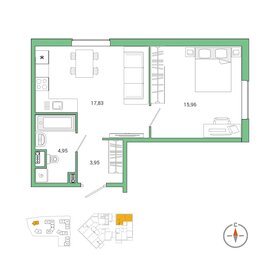 42,8 м², 1-комнатная квартира 7 150 000 ₽ - изображение 1