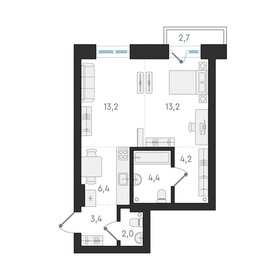 Квартира 46,8 м², 2-комнатная - изображение 1