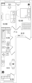 55,3 м², 2-комнатная квартира 14 200 000 ₽ - изображение 76