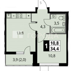 Квартира 34,4 м², 2-комнатная - изображение 2