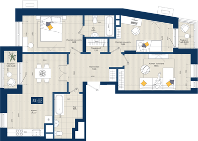 117,2 м², 3-комнатная квартира 62 000 000 ₽ - изображение 106