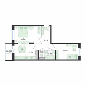 Квартира 55,3 м², 2-комнатная - изображение 1